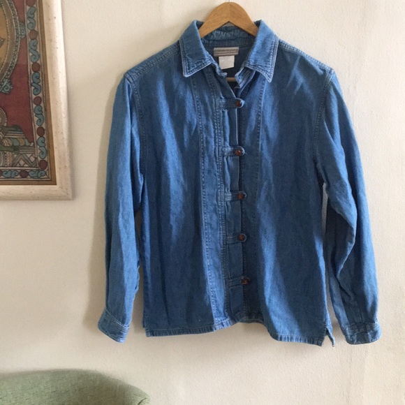 Coldwater Creek Tops - Cold water Creek denim shirt with leather buttons